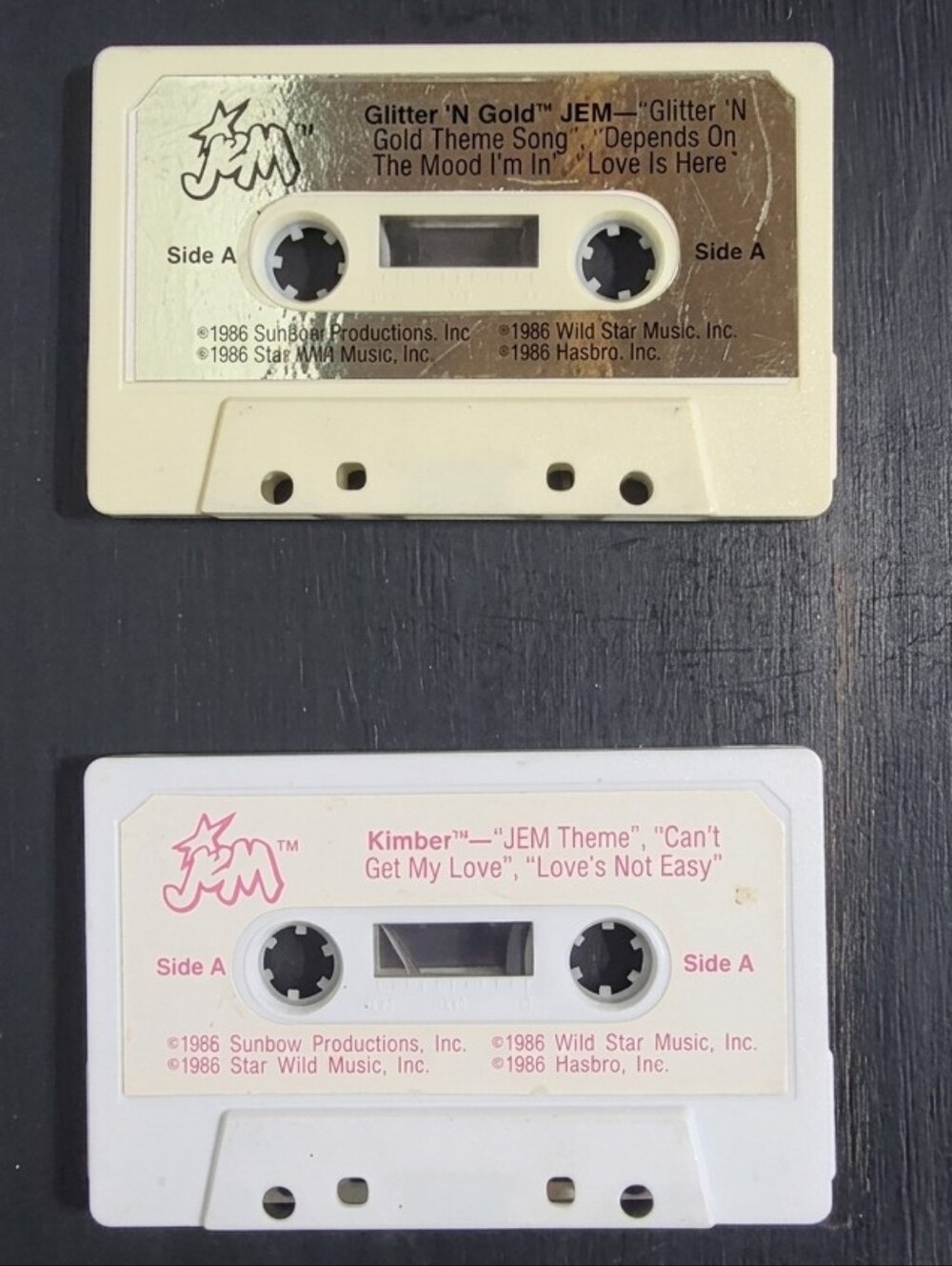 Vintage 1986 Jem and the Holograms Cassette Tapes 2pc Lot Hasbro